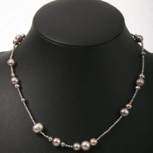 anthrazit, perlen, beads, kette, Geschenk, einreihig, Perlen, eleganter Schmuck, jewelerys